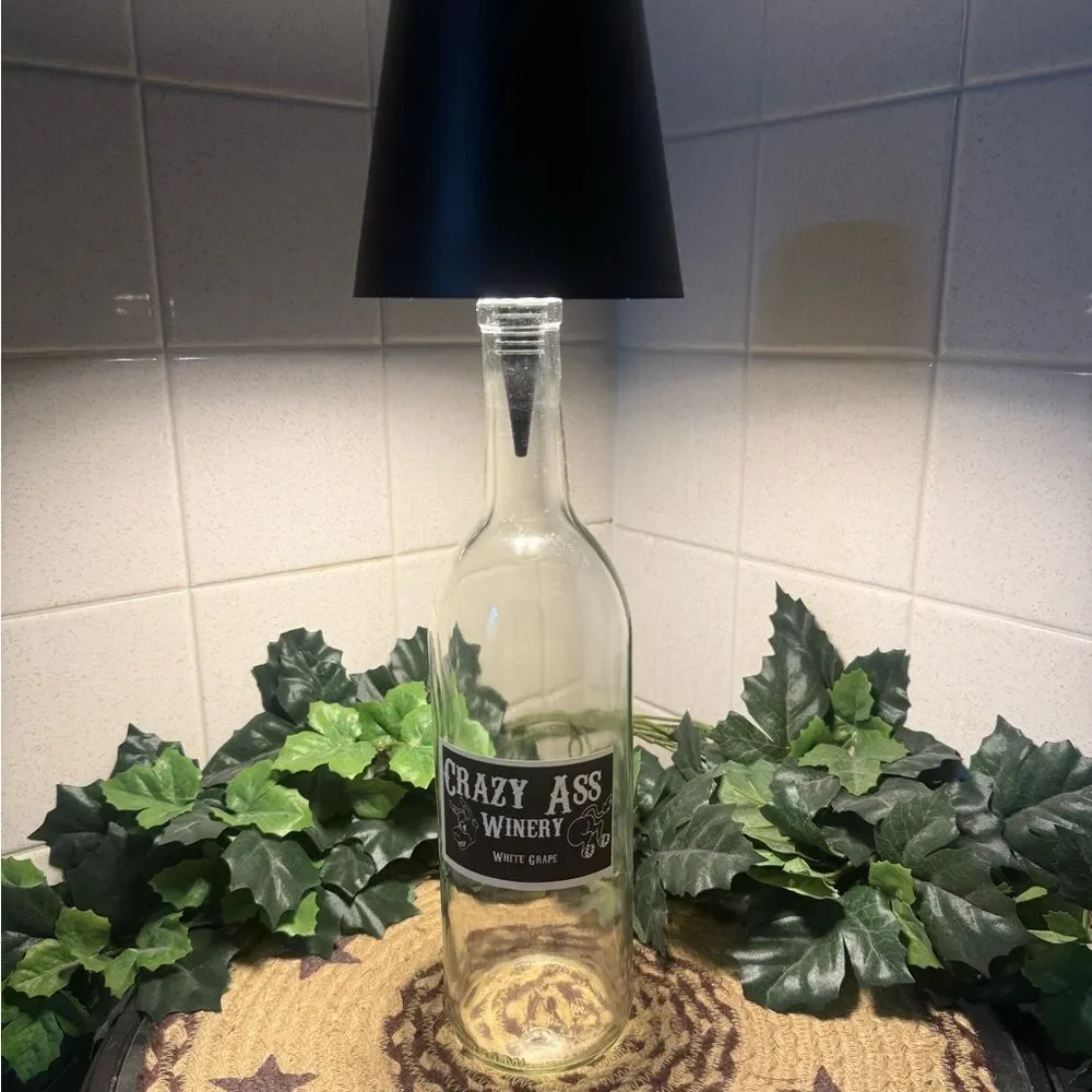 Wine Bottle Lamp Rechargeable Shade USB Touch On Off Ambient Light Bar Den